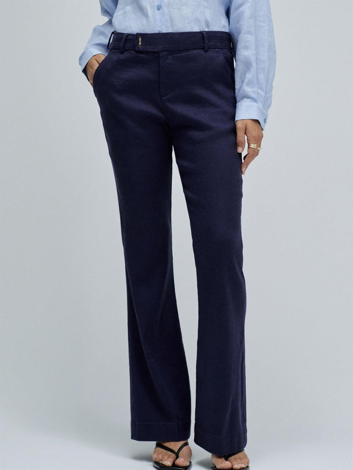 Chino flare linen trousers
