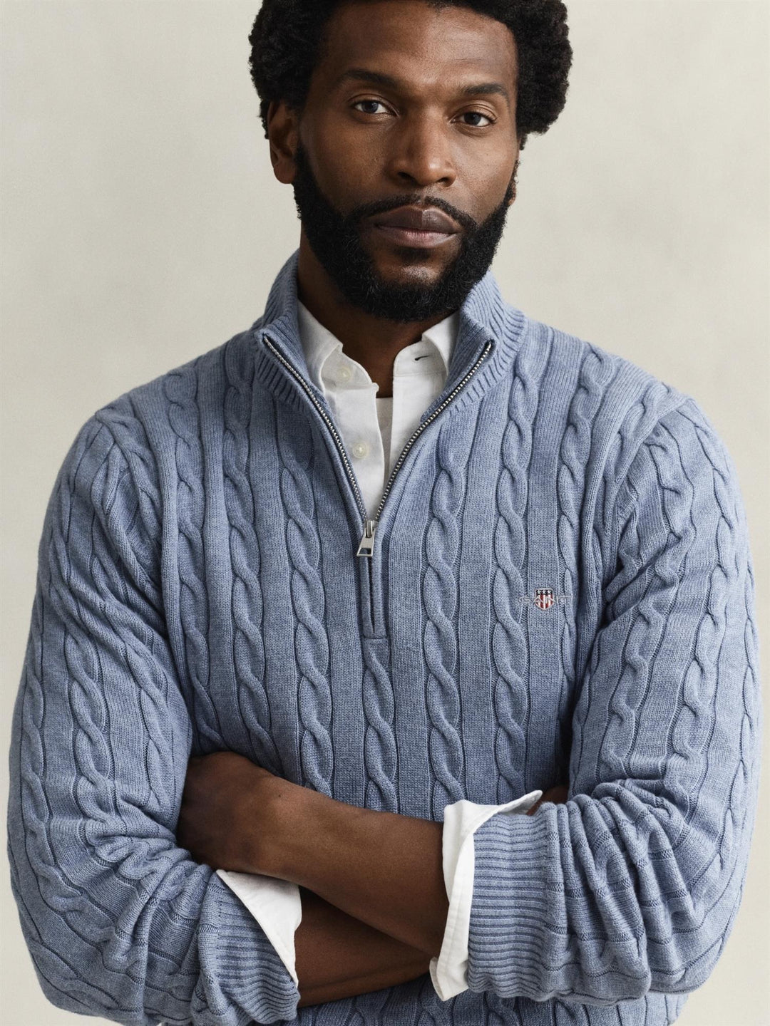 Cotton Cable Half Zip