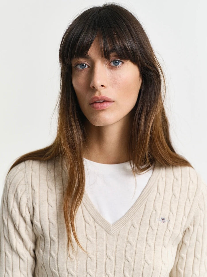 Cotton Cable v-neck