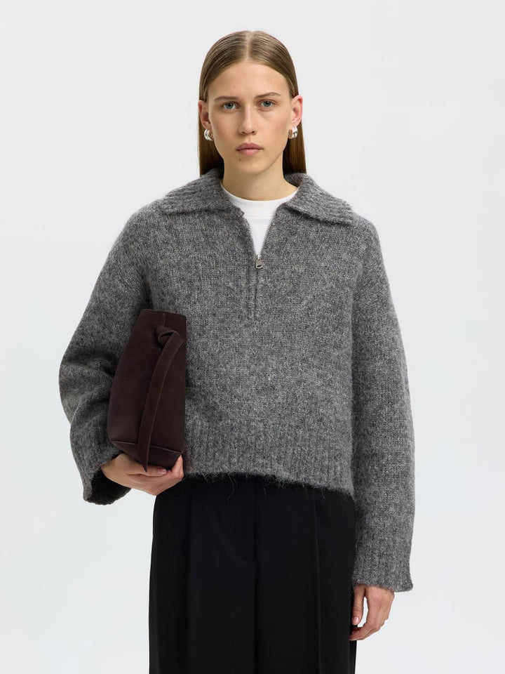 Slwanjuli Ls Knit Half Zip