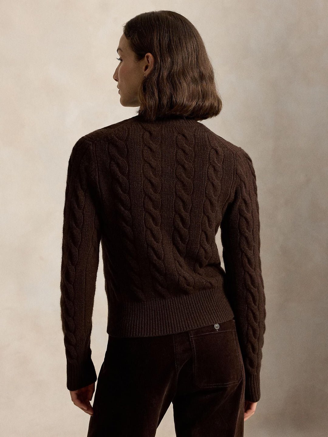 Cable Knit Wool-Cashmere Cardigan