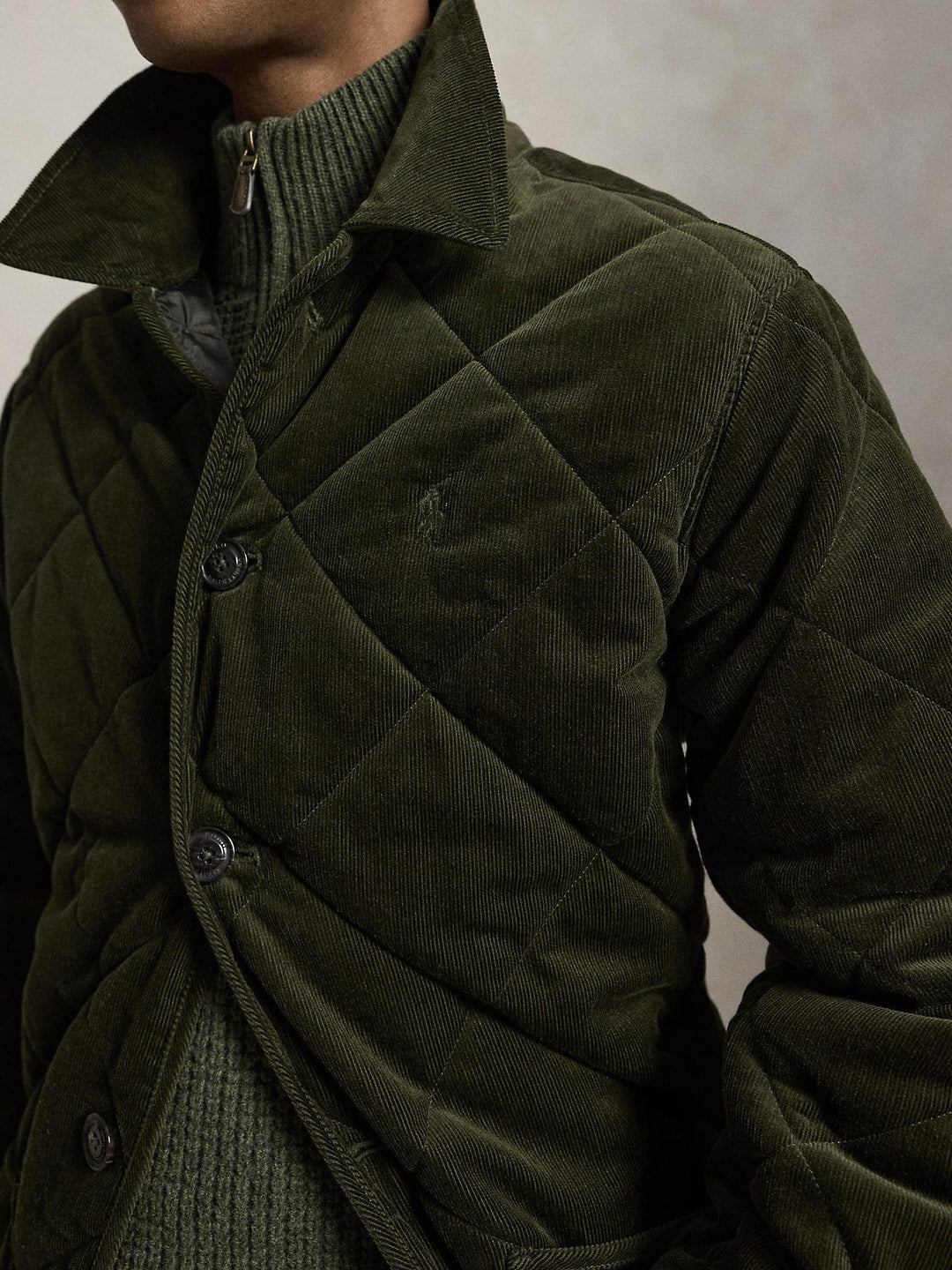 Quilted corduroy barn coat