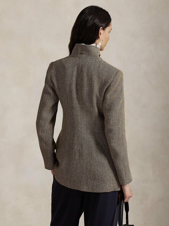 Linen Blend Herringbone Jacket