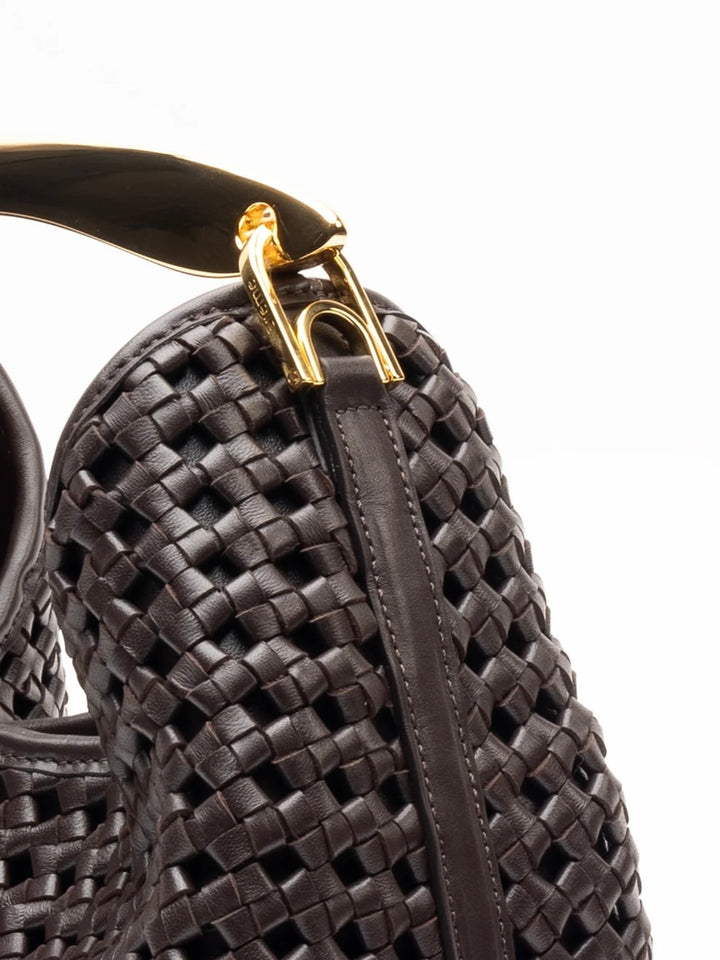 Small Boomerang Woven Leather
