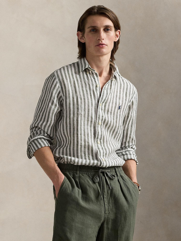 Custom Fit Striped Linen Shirt