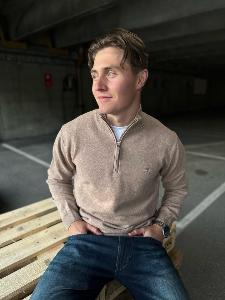 Superfine Lambswool Half-Zip Sweater